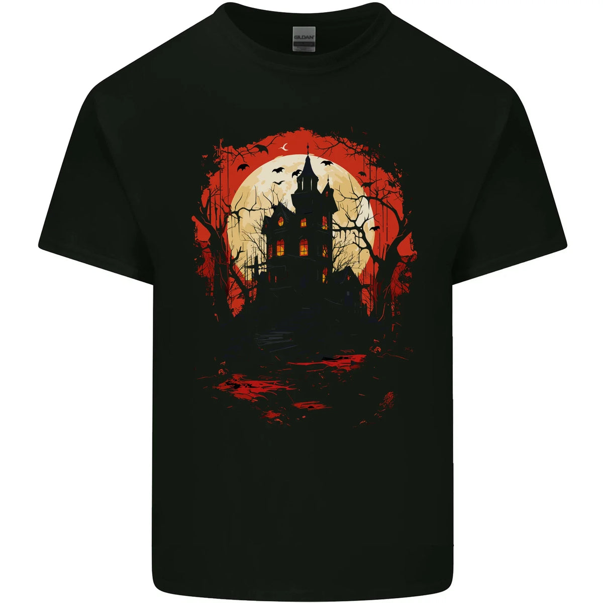 Haunted House Halloween Spooky Mens Light Cotton Unisex