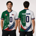Personalized USA Mexico Split Soccer Jersey, Football Fan Gift for Father, Husba Unisex