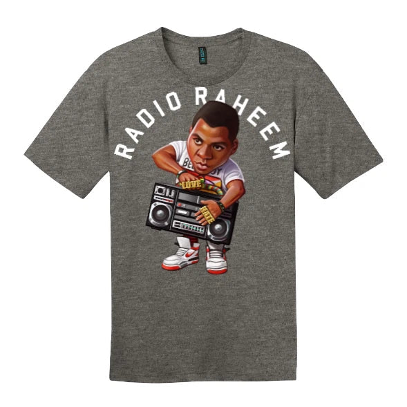 NEW ART SOCIETY x SWOD RADIO RAHEEM TOON TEE SHIRT HEATHER CHARCOAL SM-4XLARGE Unisex
