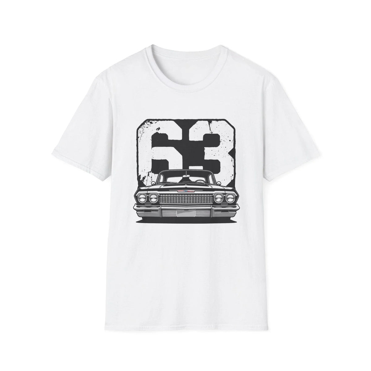 63 Impala Classic Lowrider Style Car Distressed Graphic Vintage Unisex