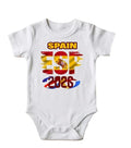Personalized Spain World Cup 2026 Baby Bodysuit Soccer Country Flag Fan Outfit Unisex