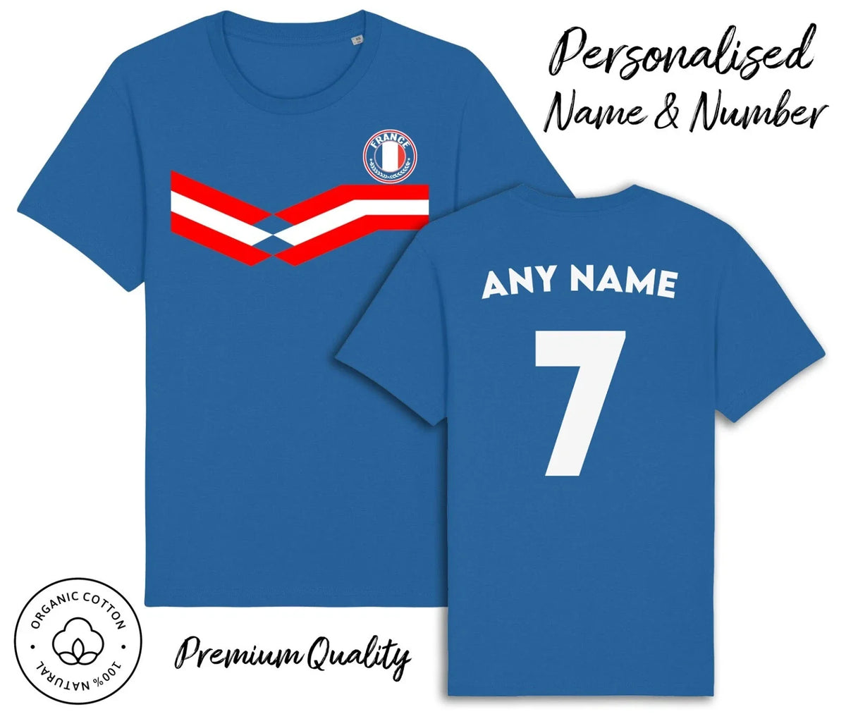 France Strip 2026 Personalised Name & No Adults Kids Baby,Football Euro Unisex
