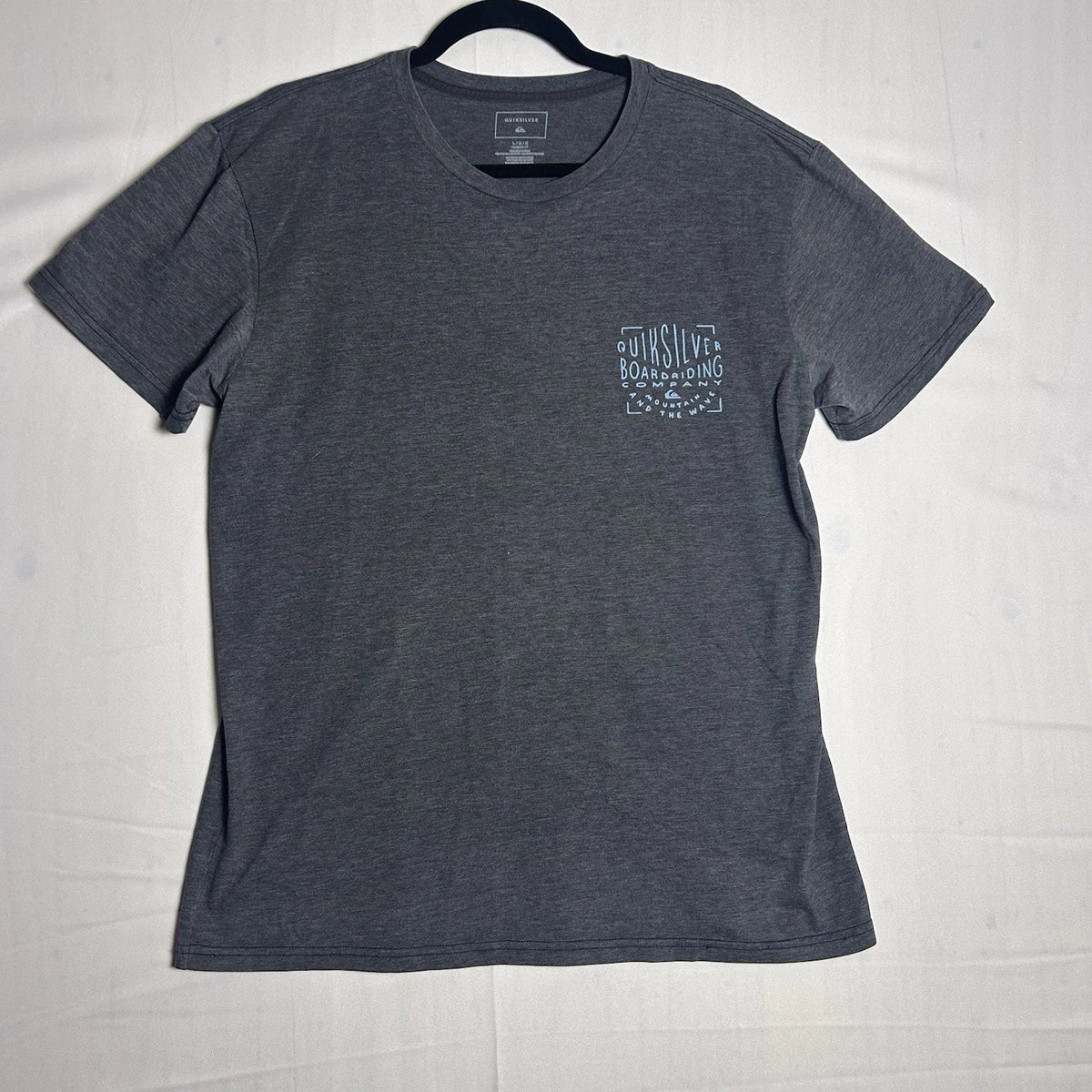 Quiksilver Premium Fit Men's Short Sleeve Gray Crew Neck Size L Unisex