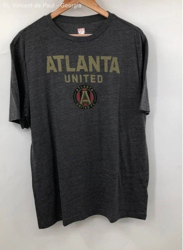 Unisex MLS Gray Atlanta United Short Sleeve Tee Shirt Soccer - Size Large Unisex