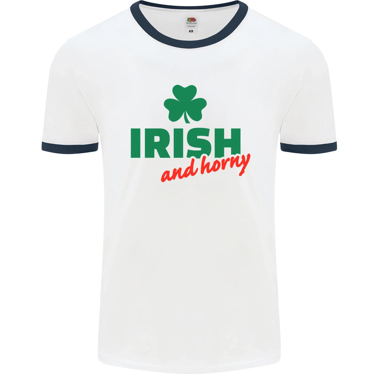 Irish and Horny St Patricks Day Mens Ringer Unisex