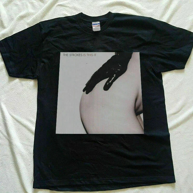 VTG RARE The Strokes Is This It New Vinyl Black T shirt Unisex