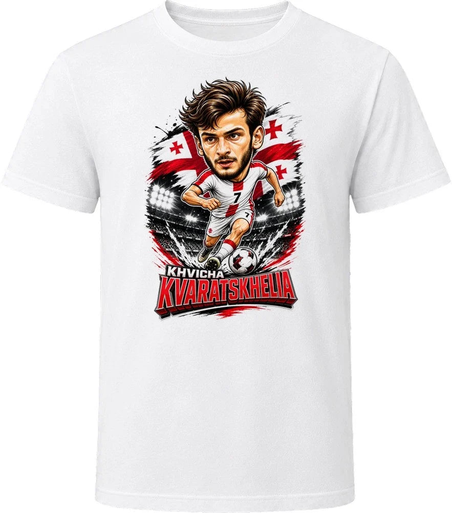 Khvicha Kvaratskhelia, Georgia Caricature Soccer 2026 T Shirt Unisex