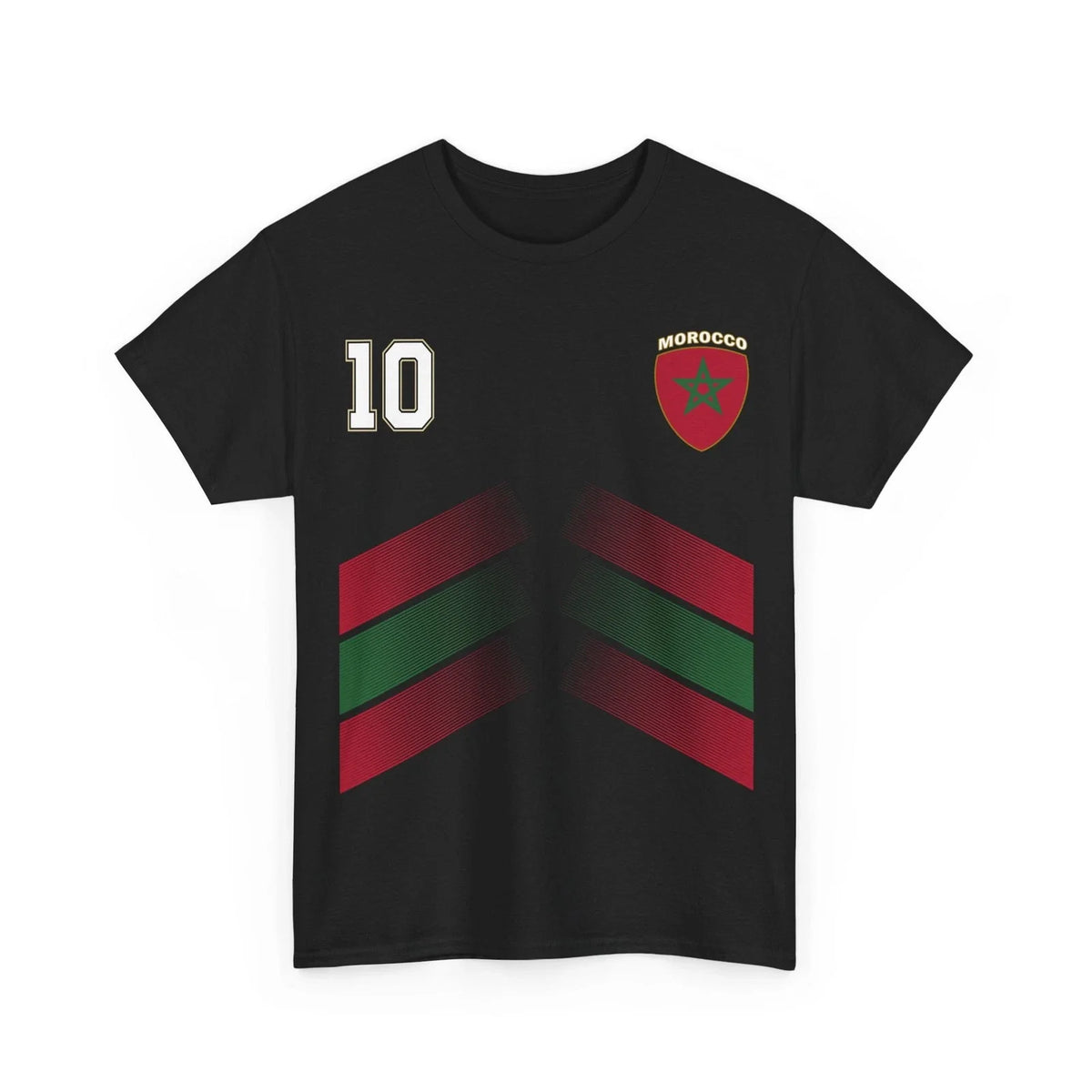Morocco Soccer Shirt, Moroccan Flag Soccer Jersey Number 10 Shirt Unisex