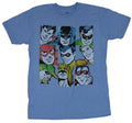 Justice League Adult New - Distressed 9 Box Simple Colored Heroes Unisex