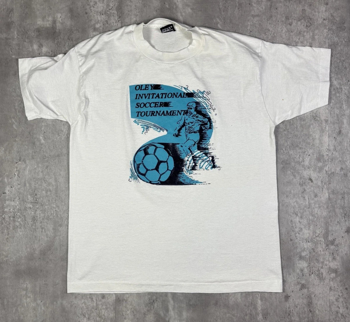 Vintage 90s Soccer Tournament Art Promo T Shirt Mens size L Unisex