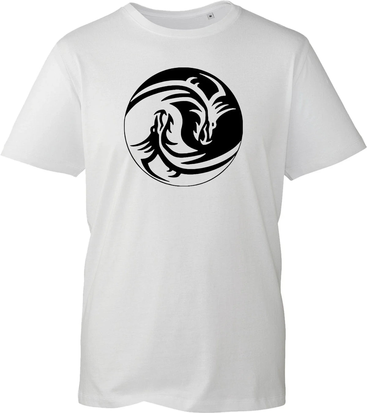 Yin Yang Dragon T Shirt Black Cotton Graphic Tee Martial Arts Casual Top New Unisex