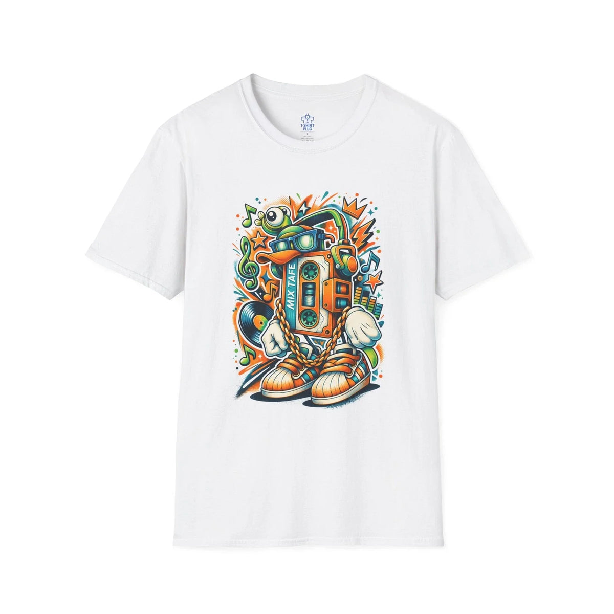 Vintage Cassette B-Boy with Gold Chain | Retro Hip Hop Tee Unisex