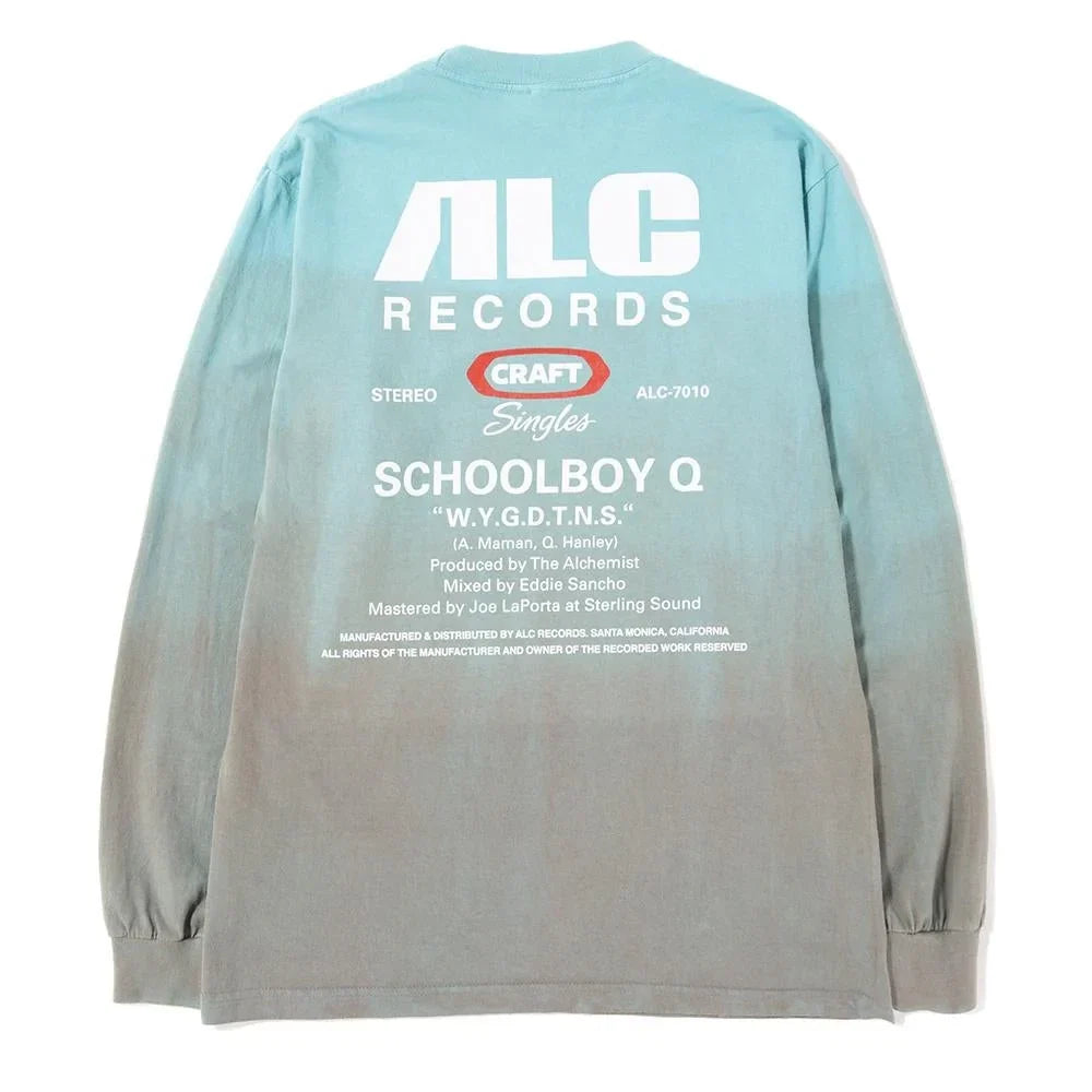 ALC RECORDS The Alchemist SCHOOLBOY Q Medium Tye Dye Gradient Long Sleeve Shirt Unisex