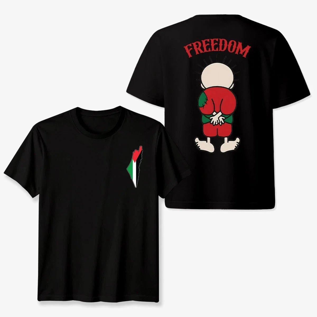 Free Palestine Gaza Freedom Palestinian Map Solidarity Tee Adults Kids Unisex