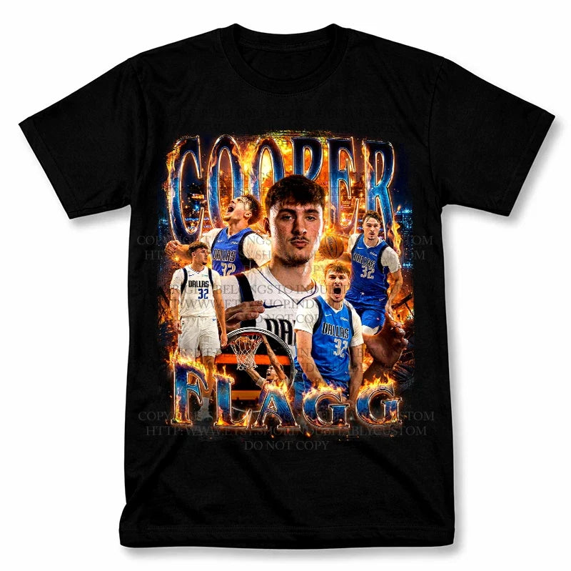 Cooper Flagg Dallas Mavericks Graphic T Shirt Vintage Style Basketball Fan Tee Unisex