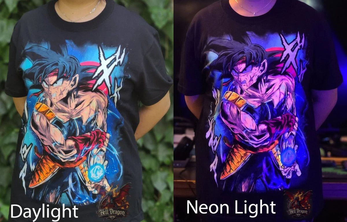 Bardock-Kakarot 's (Son G.) Father Colorful Neon glow 100% Cotton Unisex
