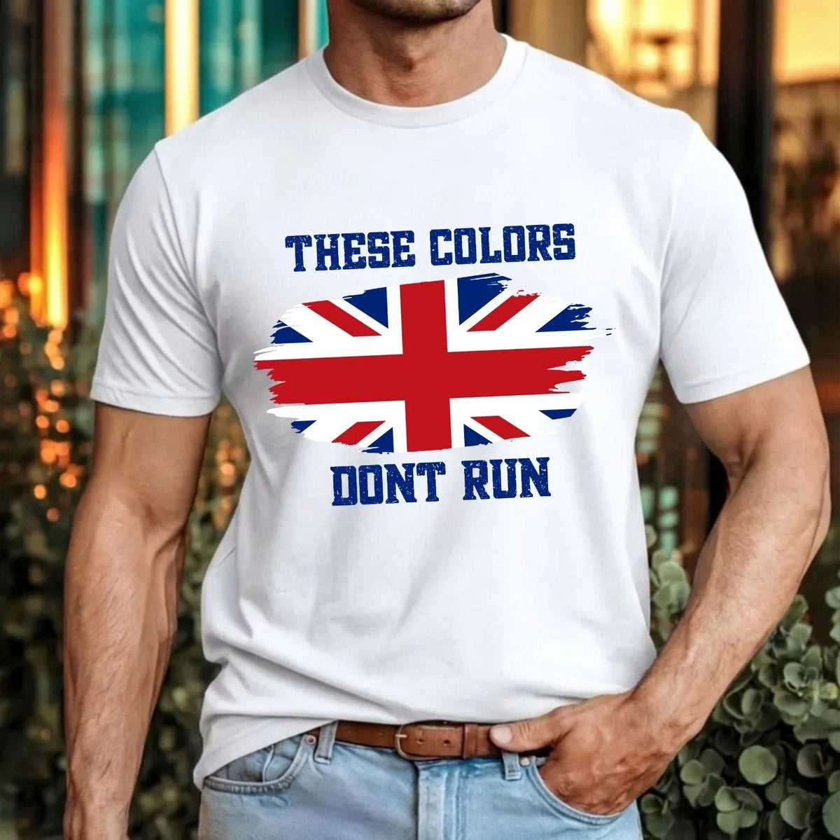 These Colors Dont Run UK Union - British Patriotic Jack Pride Flag Tee Unisex