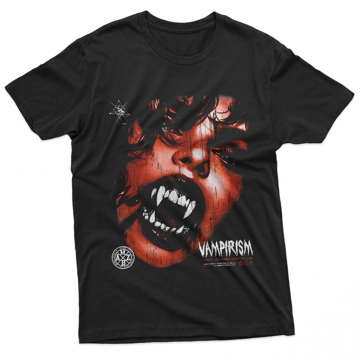 Dark Gothic Black And Red Vampire Emo Y2K Grunge Streetwear Unisex