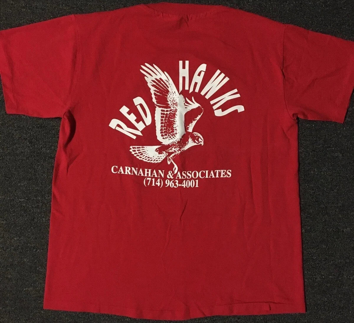 Vtg 90s Riverside Soccer Red Hawks Shirt S USA School Track Grunge PE Biker 80s Unisex