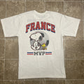 Adult France Soccer Peanuts Graphic 2026 MVP Size Large White Unisex