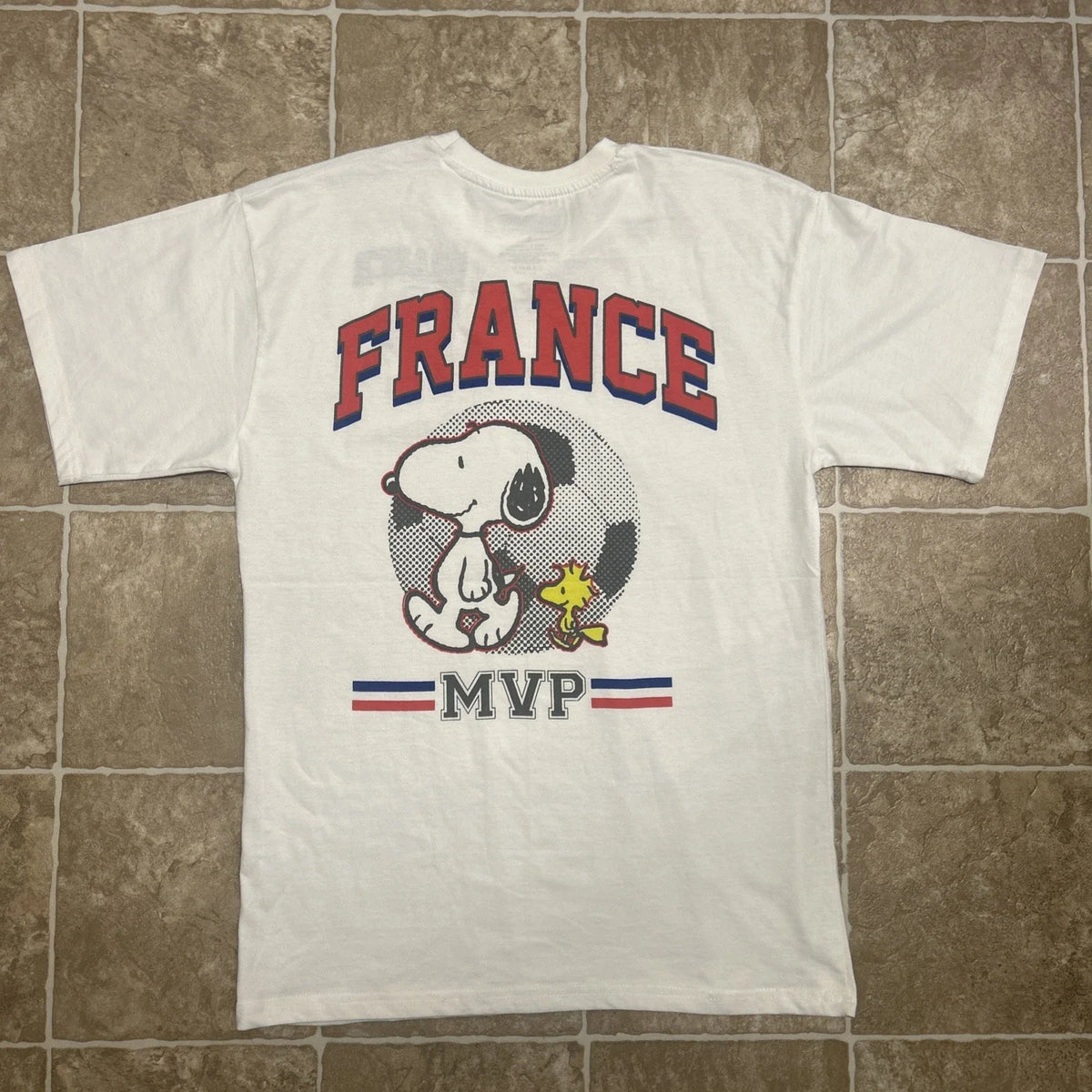Adult France Soccer Peanuts Graphic 2026 MVP Size Large White Unisex