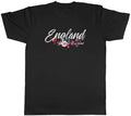 Personalised England Flowers Supporter Fan Football Mens Tee Gift Top Unisex