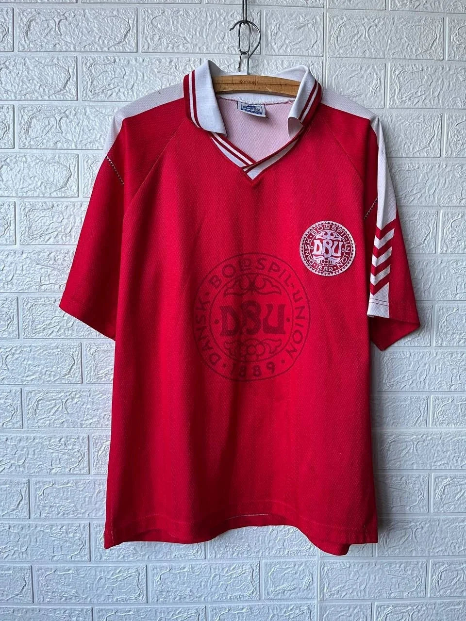 Vintage Denmark 1998 World Cup #11 Laudrup France 98 DBU Fan Soccer Jersey Unisex