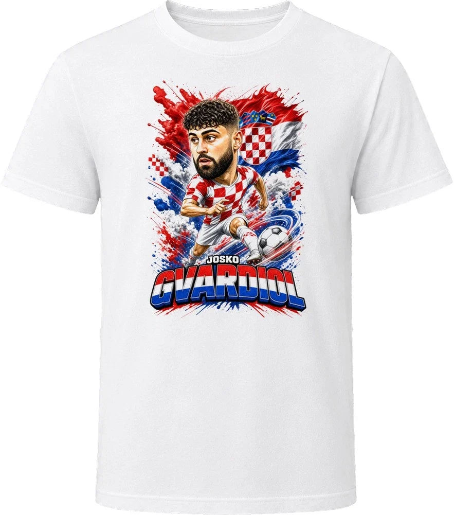 Josko Gvardiol Croatia Soccer Caricature 2026 World Cup T Shirt Unisex