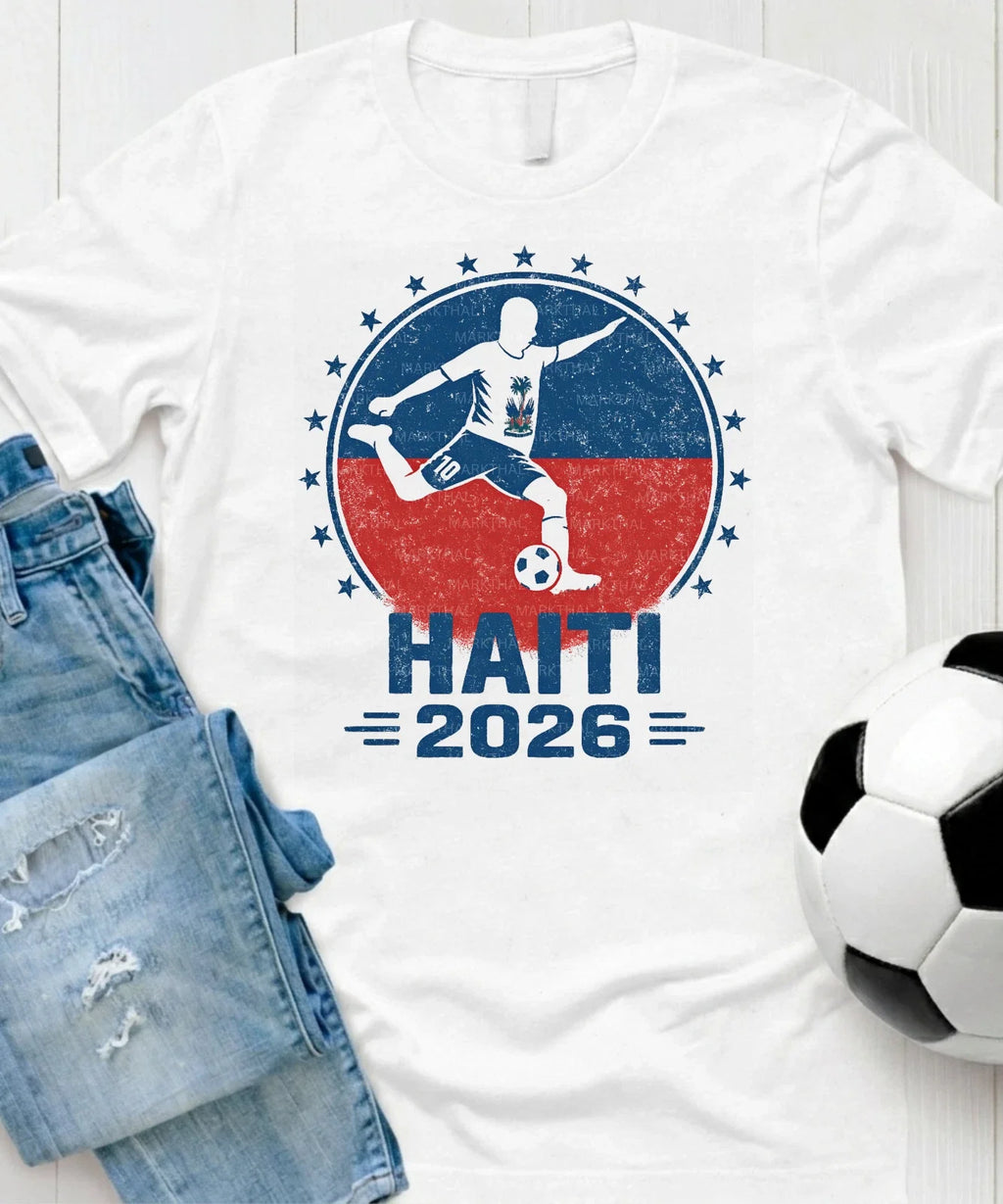 Haiti 2026 World Soccer TShirt Futbol Shirt Hatian Flag Tee Gildan Unisex Unisex