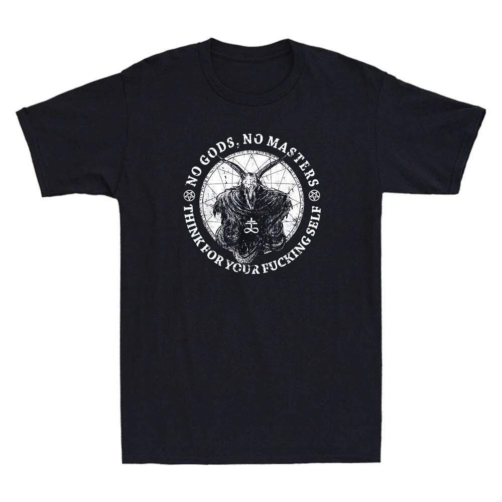 No Gods No Masters Think For Your Fucking Self Funny Quote Vintage Men's Unisex