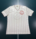 Vintage 80s Umbro Holy Trinity Of Chicago Soccer Jersey Large Pinstriped Satin Unisex