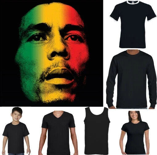 MARLEY , Mens Reggae Face Jamaica Weed Spliff Trojan Records TEE TOP Unisex