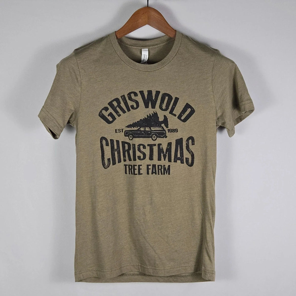Bella Canvas Mens S Griswold Christmas Tree Farm Graphic Tee Olive Green S Gift Unisex