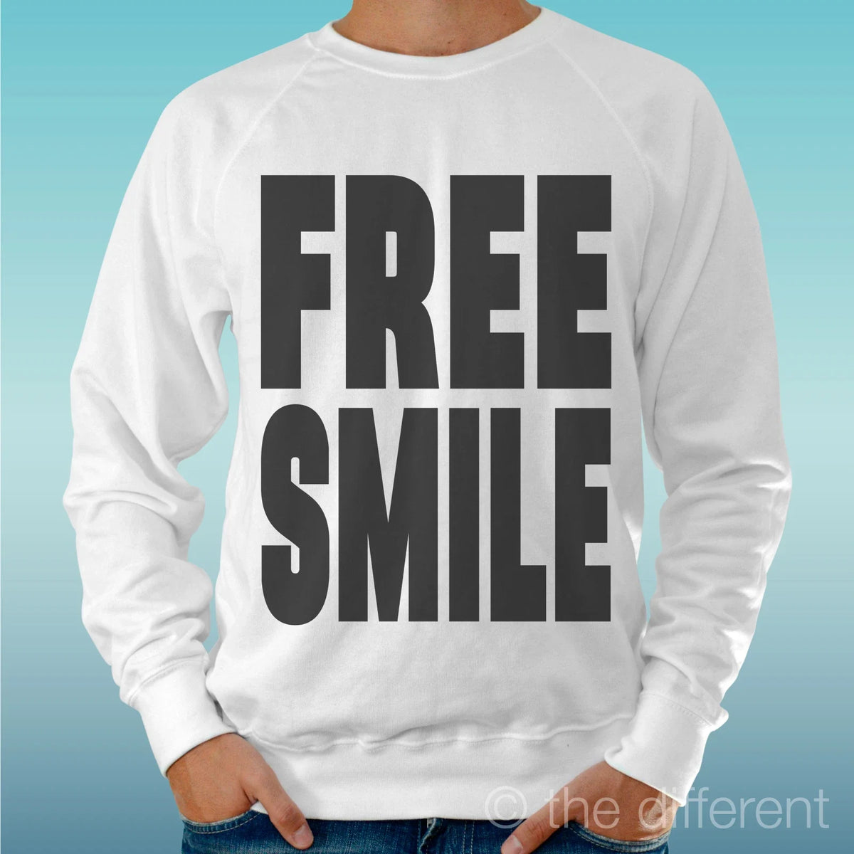 Felpa Man Light Sweater White' Free Smile 'Road To Happiness Unisex