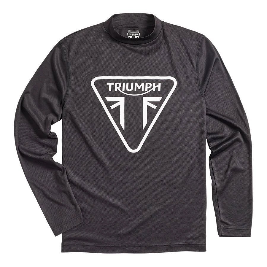 GENUINE Triumph Motorcycles Rapid Dry Performance Riding Long Slv Tee Black NEW Unisex