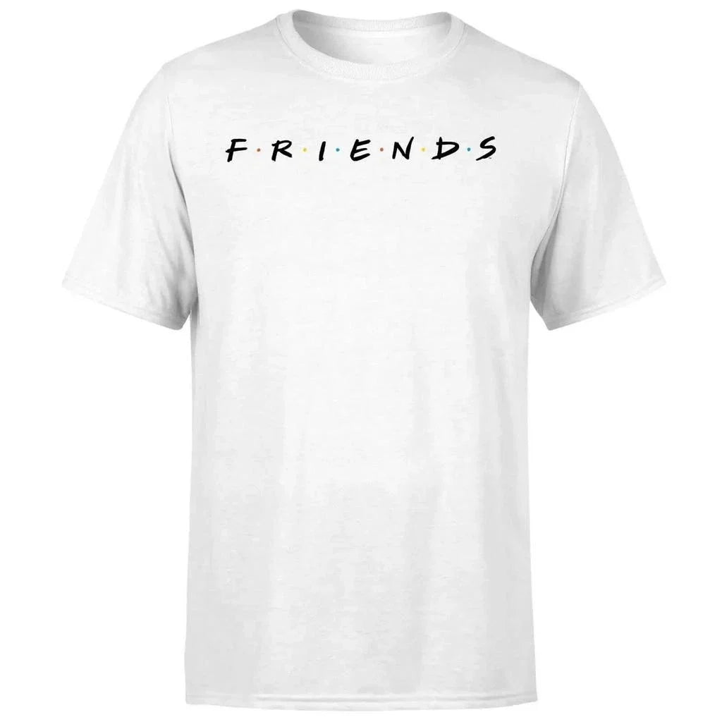 FRIENDS Unisex White T Shirt Friends The TV Series Classic White Logo Tee Unisex