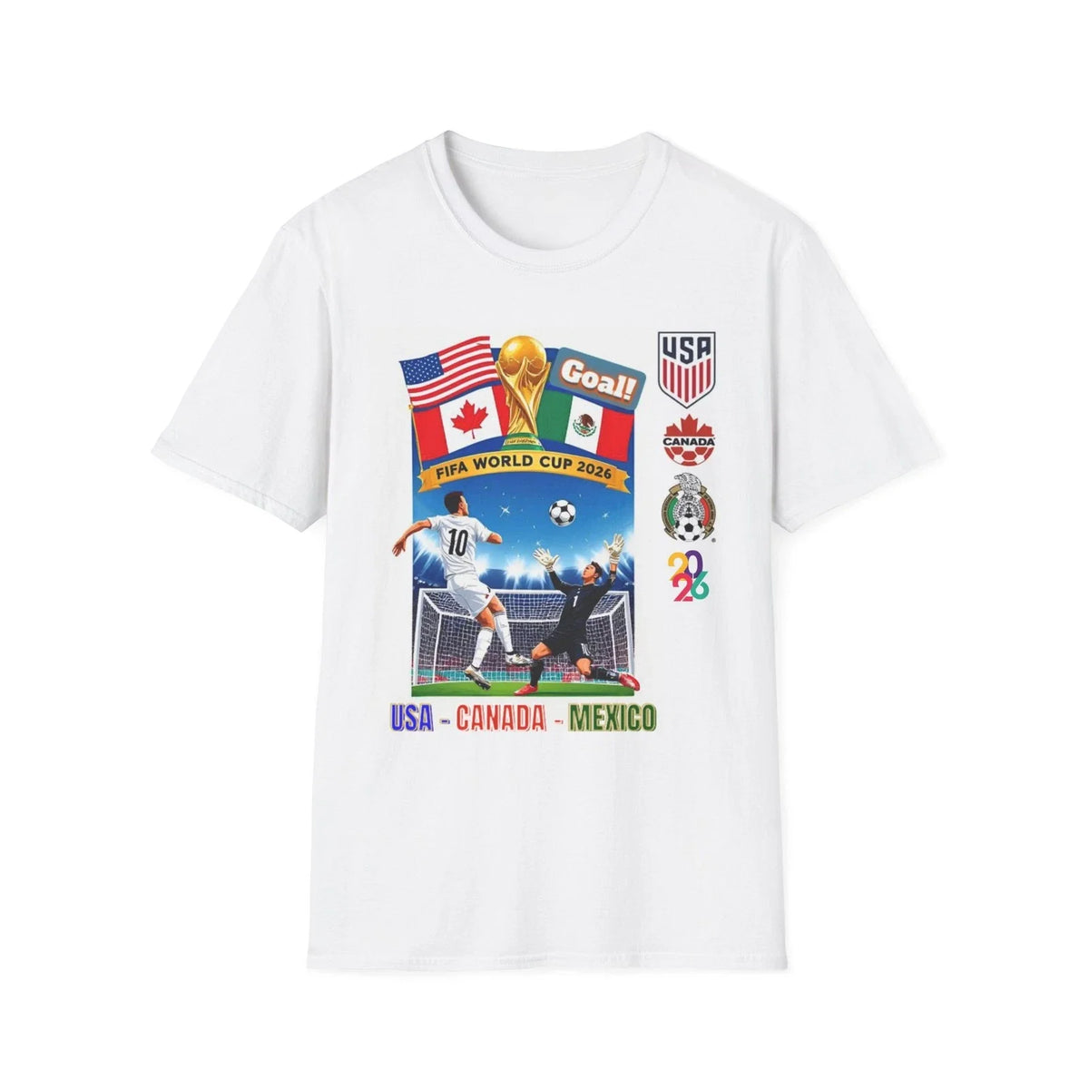World Cup 2026 T shirt, Soccer FIFA Tee, United States, Canada, Mexico Unisex