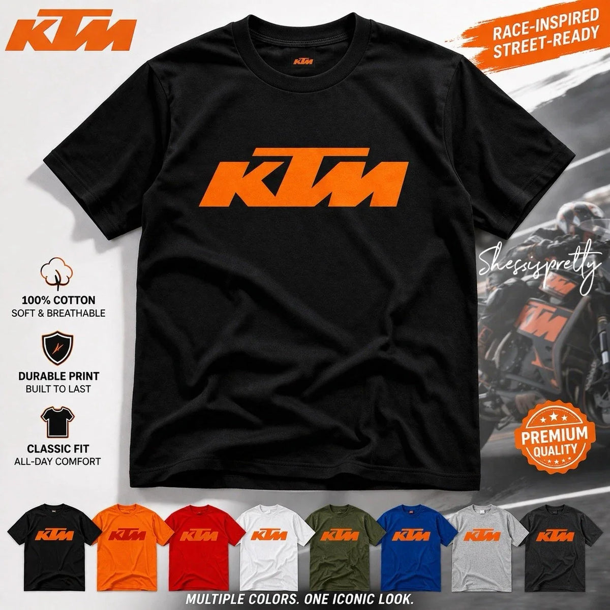 KTM Graphic Men | Premium Cotton Tee | Streetwear Racing Style ATV Biker Unisex