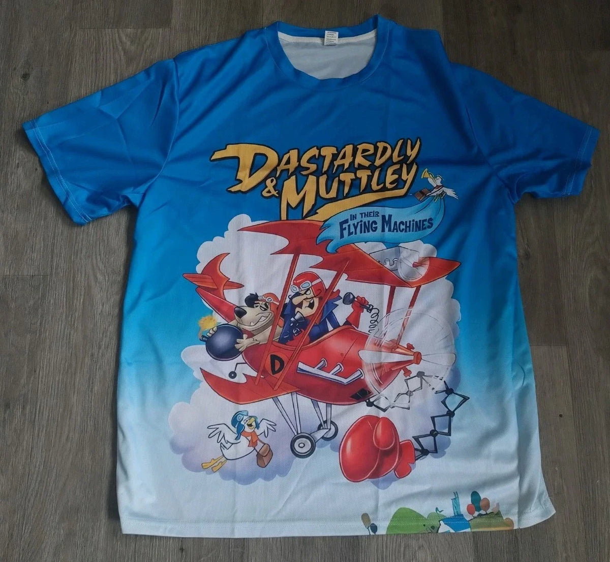 Dasterley And Muttley Stop The Pigeon T shirt Animated TV Classic XL New Unisex
