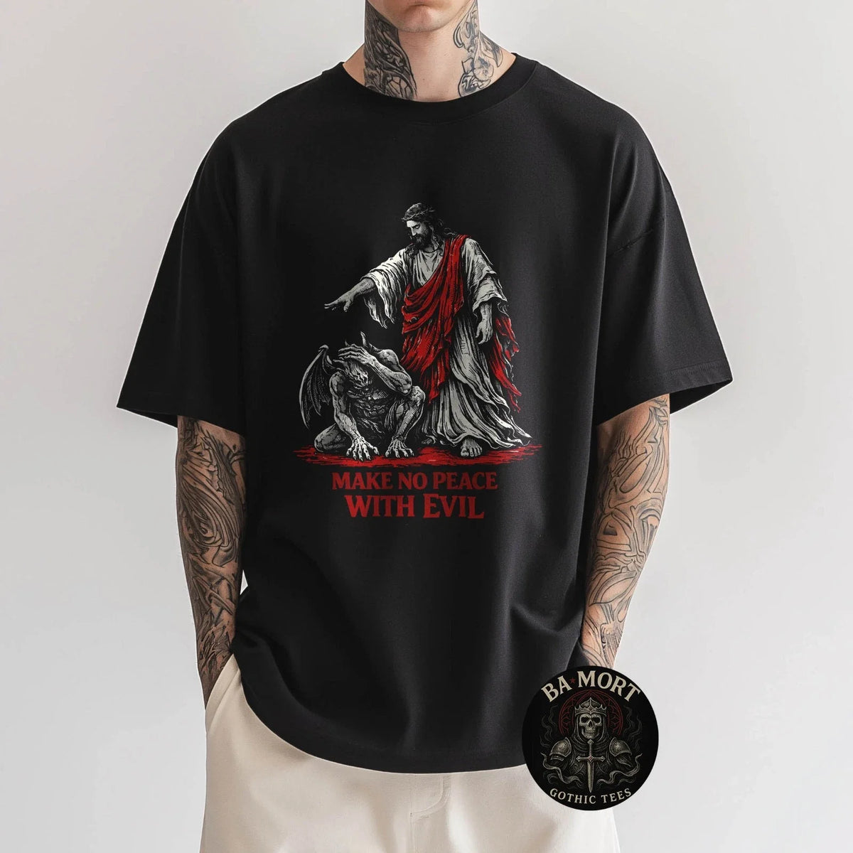 Make No Peace With Evil - Christ Is King In Metal Christian Streetwear Unisex