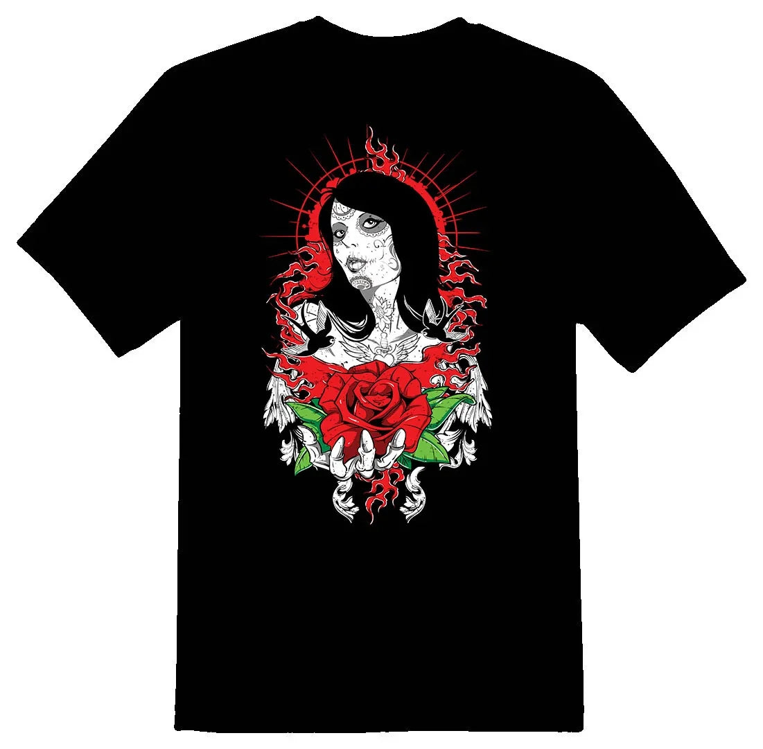 Sacred rose black or white tee Unisex