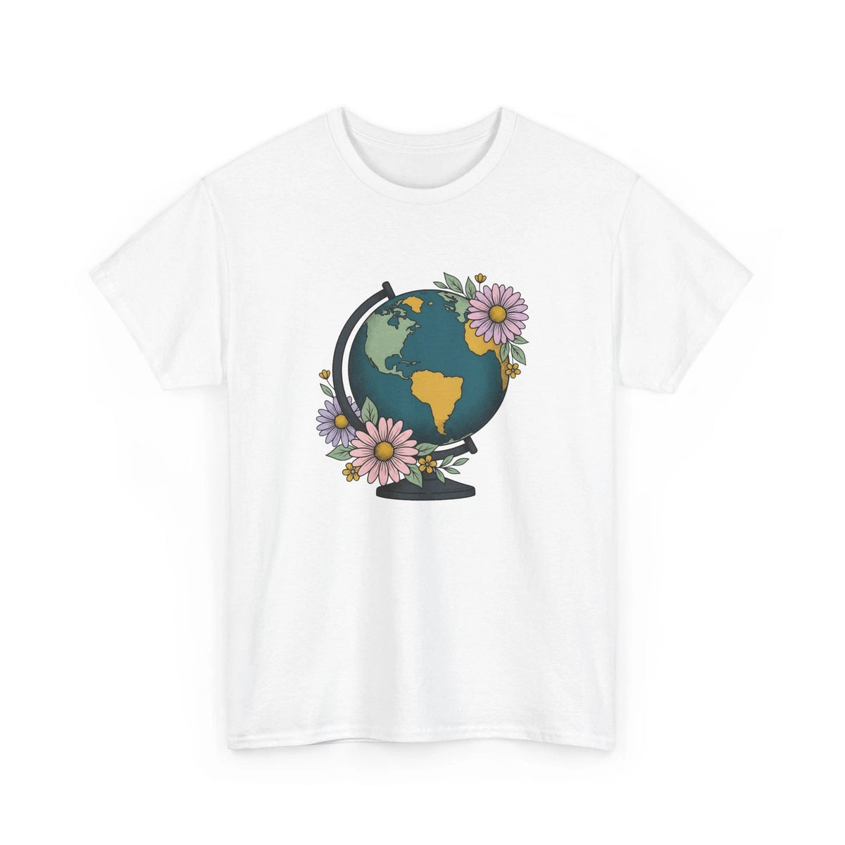 Earth Blooms Shirt Teacher Adventure Gift Women Folk Tee Floral T-Shirt