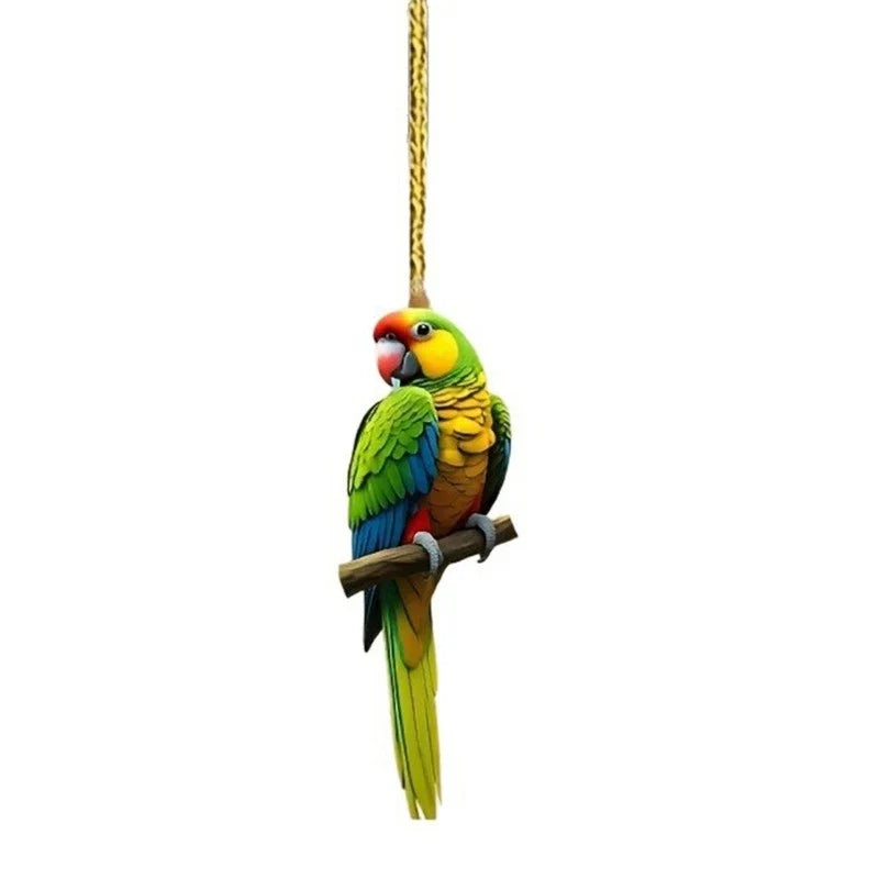 Stylish Flat Macaw Design Vehicle Embellishment Suitable for Modern Auto Decors Unisex