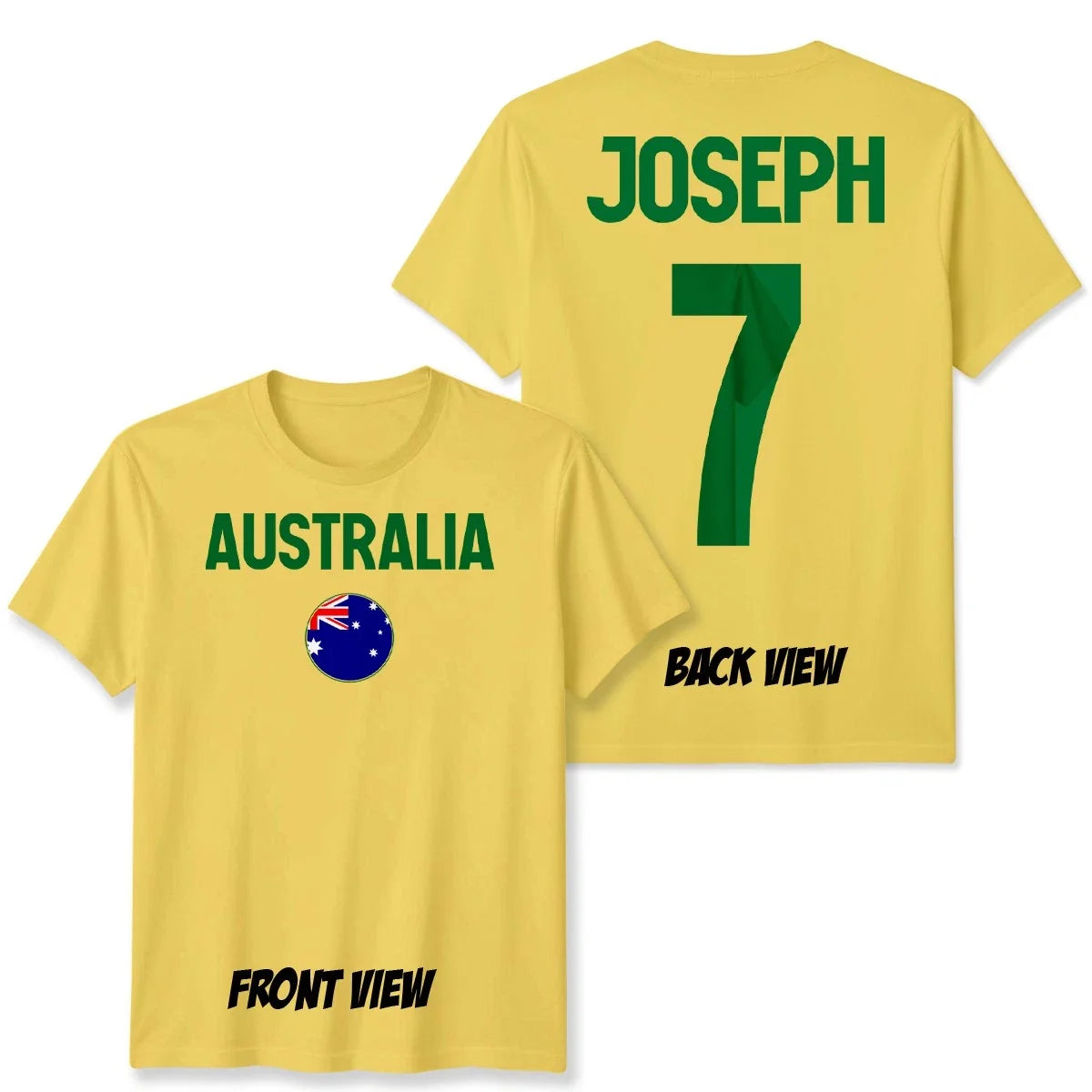 Personalised Australia Unisex T Shirt Name And Number Modern Era Football Rugby Unisex