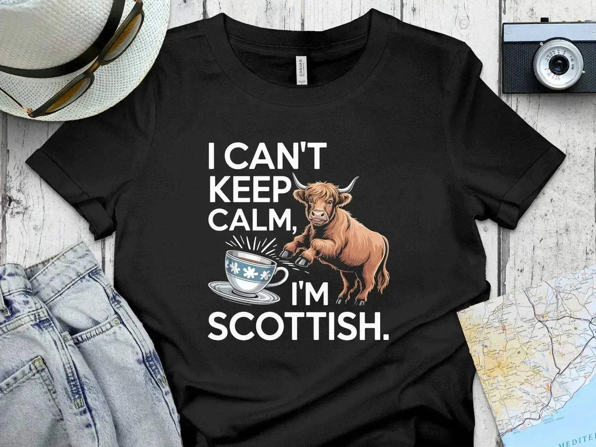 I Can't Keep Calm, I'm Scottish – Highland Cow T-Shirt