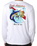Salt Addiction t shirt long sleeve microfiber ocean fishing uv 50+ Florida flag Unisex