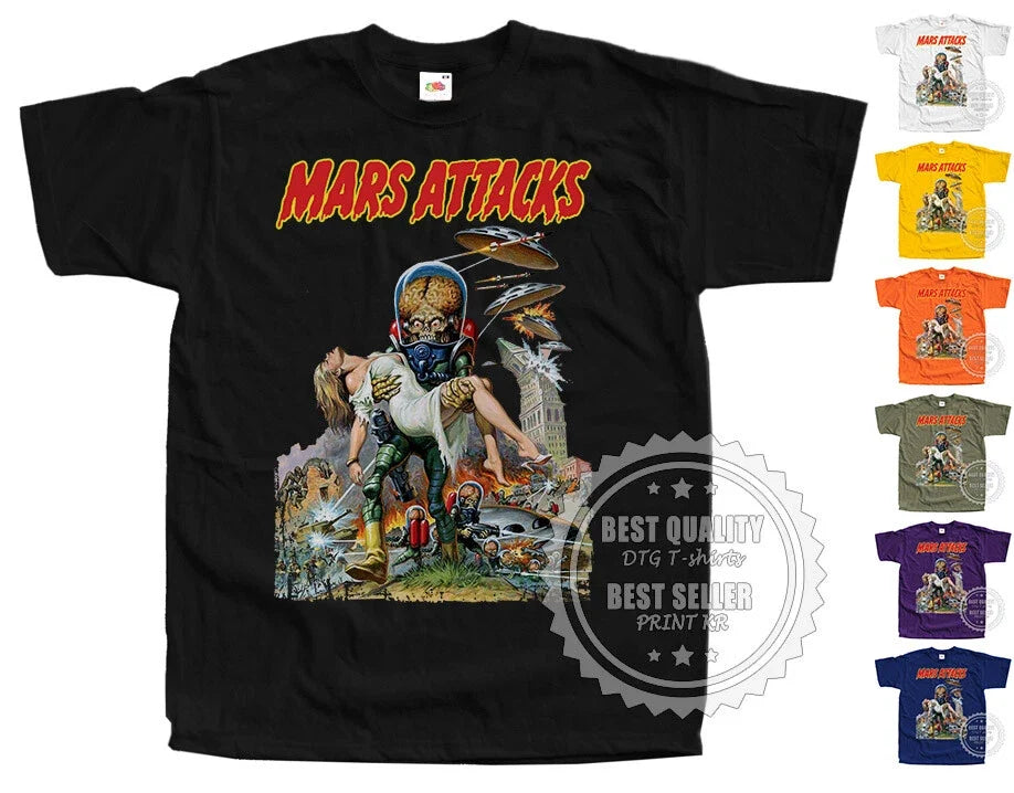 Mars Attack 1996 T SHIRT Tee V3 Movie Poster colors Shirt sizes S to 5XL Unisex