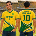 Personalized Brasil Soccer Jersey Shirt, Custom Brazil Football Shirt, Football Unisex