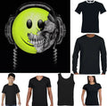 DJ SKULL Mens Happy Face Funny DJing Dance Music 90s Rave Acid House Unisex