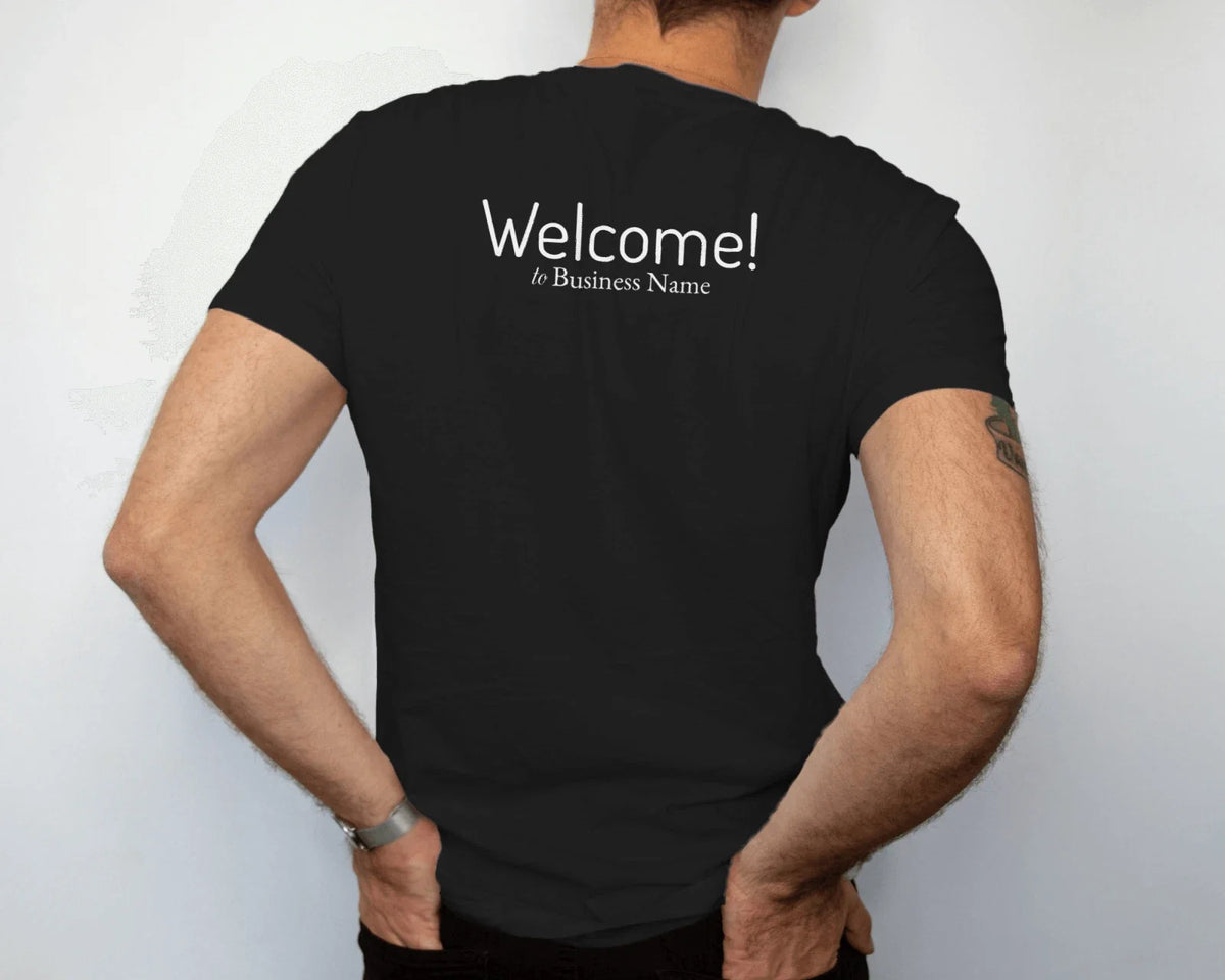 Personalised Work Wear Unisex WELCOME To Business Name Chest Logo Unisex